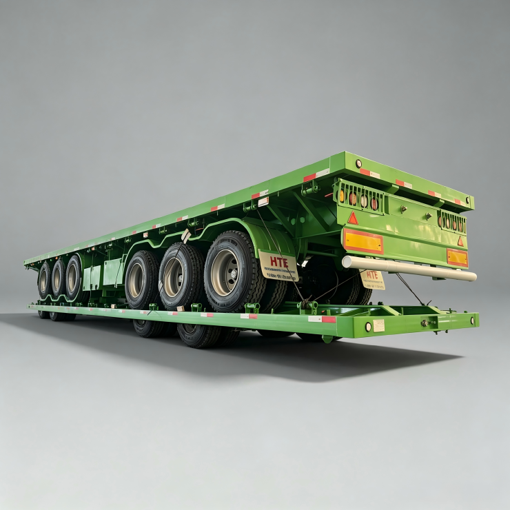 60 Ton 3 Axle Drop Side Semi Trailer — изображение 4